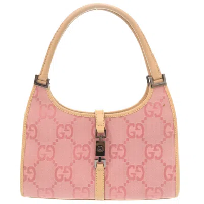 Pre-owned Gucci Beige Pink Gg Canvas Leather Handbag Shoulder Bag () In Multi