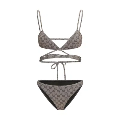 Gucci Beige Polyester Bikini In Multi