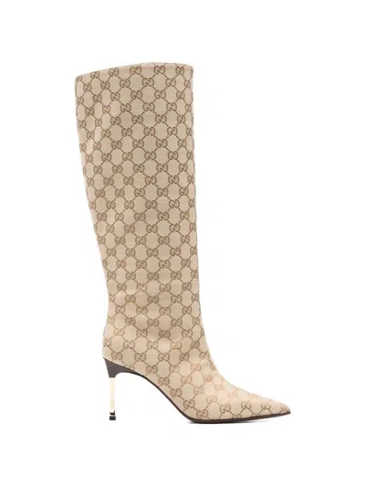 Gucci Beige Polyester Cotton Polyamide Flat Shoes In Neutral