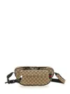 Gucci Beige Pouch With All-over Gg Motif In Fabric Man In Multicolor