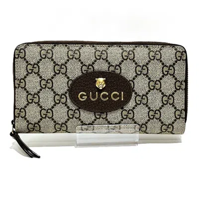 Pre-owned Gucci Beige Pvc Leather Long Wallet (bi-fold) ()