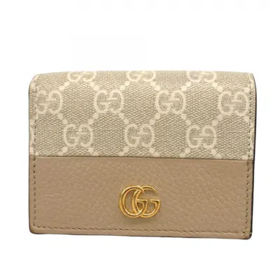 Pre-owned Gucci Beige Pvc Leather Wallet (bi-fold) () In Sand