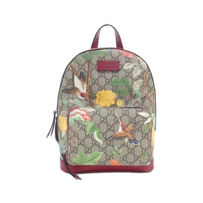Pre-owned Gucci Beige Red Color Backpack () In Multi