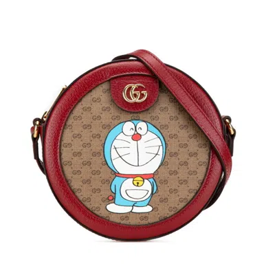 Pre-owned Gucci Beige Red Color Pvc Leather Shoulder Bag ()
