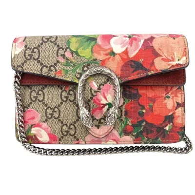 Pre-owned Gucci Beige Red Color Pvc Suede Shoulder Bag () In Beige, Red Color