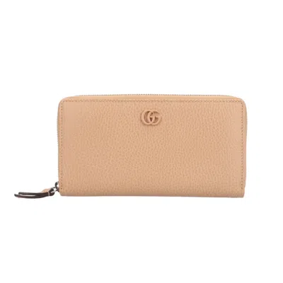 Pre-owned Gucci Beige Rose Leather Long Wallet (bi-fold) ()