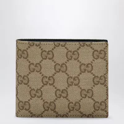 Gucci Beige Sand Gg Canvas Essence Classic Bi-fold Wallet