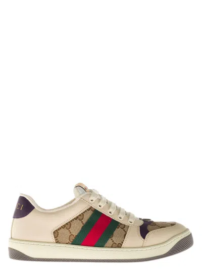 Gucci Screener Low-top Sneakers In Beige