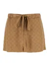 Gucci Satin Shorts Gg Bermuda And Short Brown In Brown
