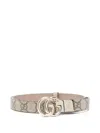 Gucci Beige Signature Logo Belt With Refined Buckle In Neutrals