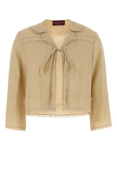 Gucci Beige Silk Blouse In Nude