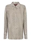 Gucci Gg Patterned Shirt In Gray