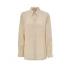 Gucci Shirt In Silk Beige Print Horsebit  In Neutral
