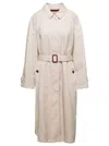 Gucci Beige Single-breasted Trench Coat With Matching Belt In Cotton Blend Woman In Multicolor