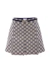 Gucci Gg-patterned Pleated Mini Skirt In Burgundy