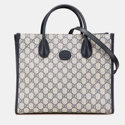 Pre-owned Gucci Beige Small Gg Supreme Interlocking G Tote