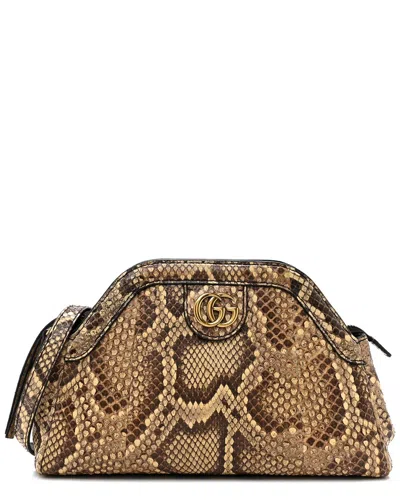 Gucci Beige Snakeskin Leather Small Re(belle) Crossbody (authentic Pre-loved)