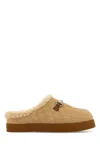 Gucci Suede Slippers In Beige
