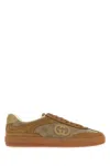 Gucci Suede And Fabric Low-top Sneakers In Brown