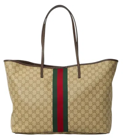 Gucci Beige Tribeca Large Tote In Brown