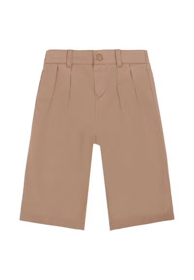 Gucci Beige Trousers For Baby Boy With Logo In Brown