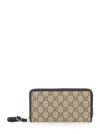 Gucci Beige Wallet With All-over Gg Motif In Fabric Woman