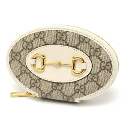 Pre-owned Gucci Beige White Gg Supreme Leather Coin Purse/coin Case () In Multi