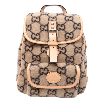 Pre-owned Gucci Beige Wool Backpack () In Sand