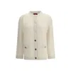 Gucci Women Ivory Stretch Boucle Cardigan In Neutral