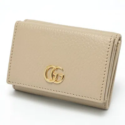 Pre-owned Gucci Beige Yellow Leather Wallet (tri-fold) () In Multi