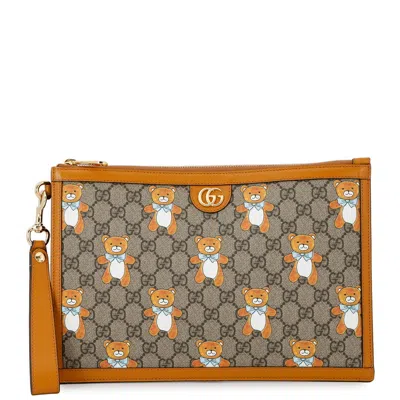 Pre-owned Gucci Beige Yellow Pvc Leather Clutch Bag Pouch () In Multi