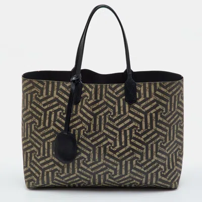 Pre-owned Gucci Beige/black Gg Supreme Canvas Caleido Print Reversible Tote In Brown