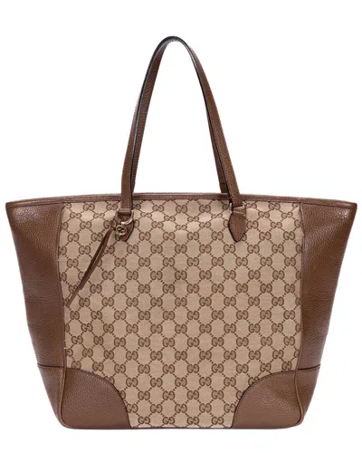 Gucci Beige/brown Monogram Canvas Bree Shopping Tote (authentic Pre-loved)
