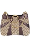 Gucci Beige/metallic/purple Leather & Canvas X Tom Ford Bamboo Chain Shoulder  Bag (authentic Pre-lo In Brown