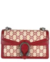 Gucci Beige/red Leather, Straw & Raffia Azalea Gg Monogram Small Dionysus Bag (authentic Pre-loved) In Red