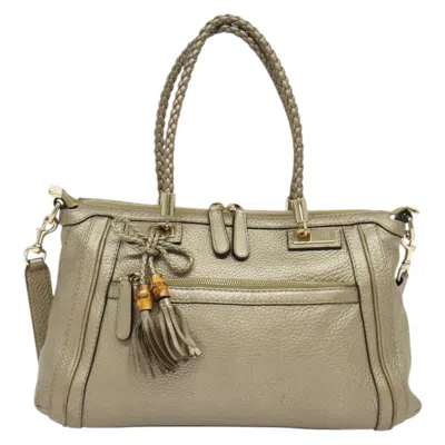 Pre-owned Gucci Bella Gold Leather Tote Bag ()