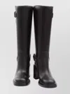 Gucci Below-the-knee Round Toe Leather Boot In Multi