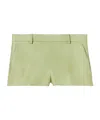 Gucci Belt And Loop Leather Shorts In Green