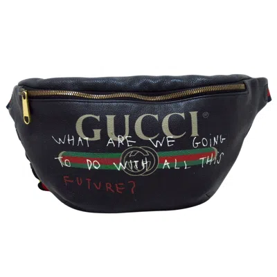Gucci Belt Bag Black Leather Clutch Bag ()