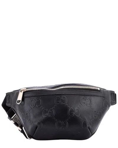 Gucci Belt Bag Gg Embossed Perforated Leather Small (authentic Pre-loved)