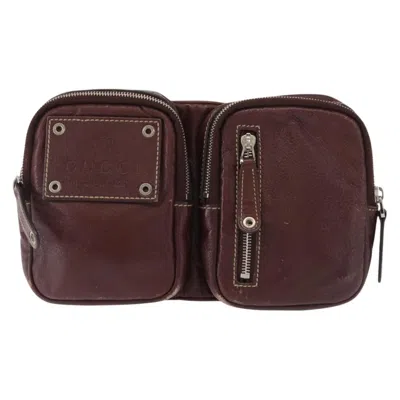 Pre-owned Gucci Belt Bag Leather Burgundy Leather Shoulder Bag Bag ()