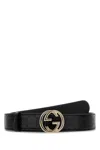 Gucci Black Logo Buckle Belt In Black