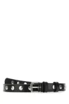 Gucci Adjustable Leather Belt With Silver Buckle In Black