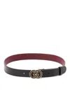 Gucci Interlocking G Buckle Leather Belt In Black