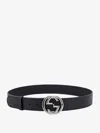 Gucci Grainy Leather Belt In Black