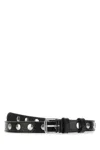 Gucci Adjustable Leather Belt With Silver Buckle In Black