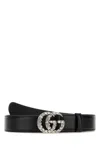 Gucci Gg Marmont Embellished Leather Belt In Black