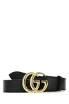 Gucci Women Black Leather Gg Marmont Belt In Black