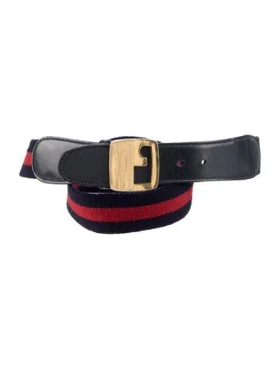 Pre-owned Gucci Belt In Blue