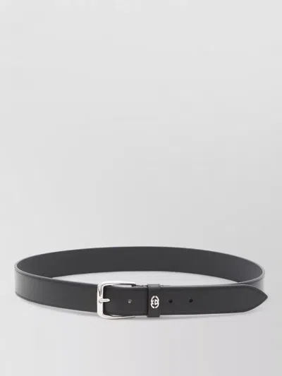 Gucci Belt Interlocking G Detail Square Buckle In Black
